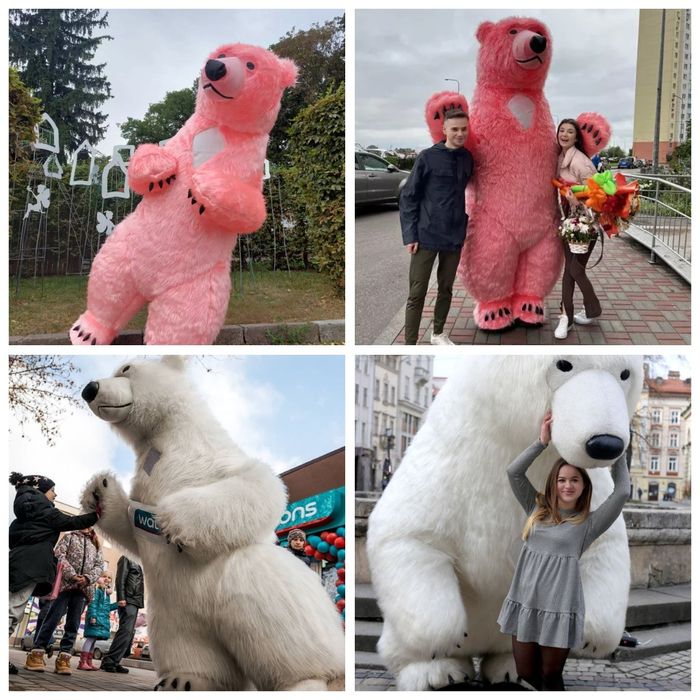 Поздравление Белого и Розового Медведя аниматор Киев и область.