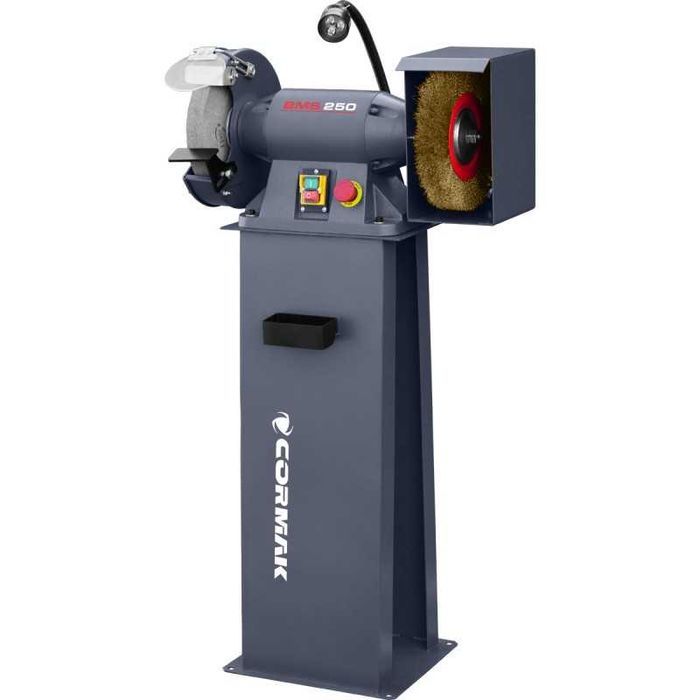 Przemysłowa szlifierka dwutarczowa CORMAK BMS250 z podstawą