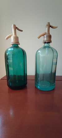 2 szklane syfony na wodę sodową