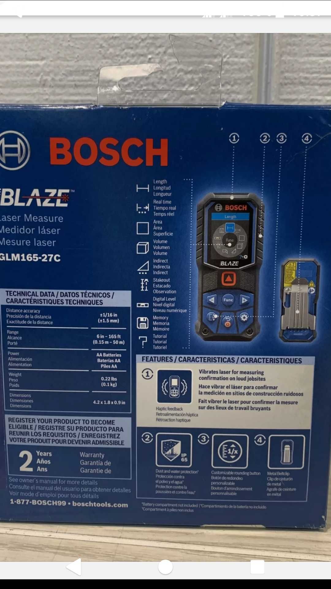 Лазерная рулетка дальномер BOSCH GLM 165-27C Professional