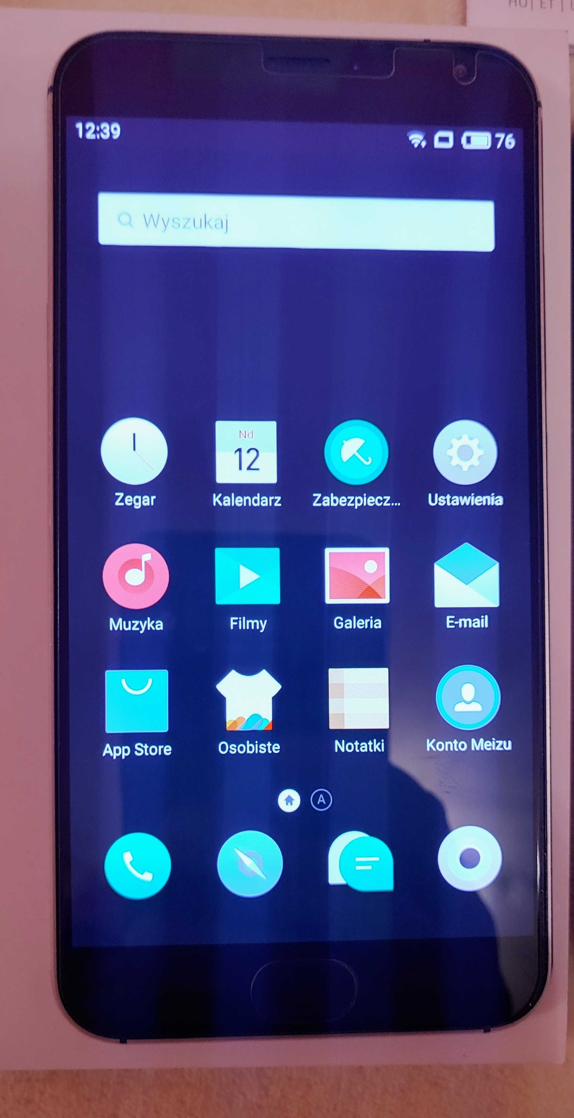 Smartfon były Flagowy Meizu MX5: Używany, praktycznie jak nowy- Zestaw