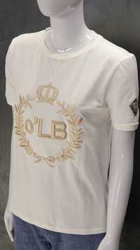 T-shirt od O’la Bianka z beżowym haftem Polska produkcja