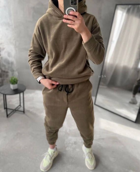 Мужской зимний костюм из флиса POLAR худи/кофта и штаны 48-50 50-52