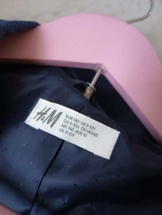 Marynarka granatowa 140 h&m bawełna i len