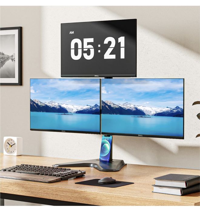 Suporte até 3 monitores (17 a 32”) com base robusta