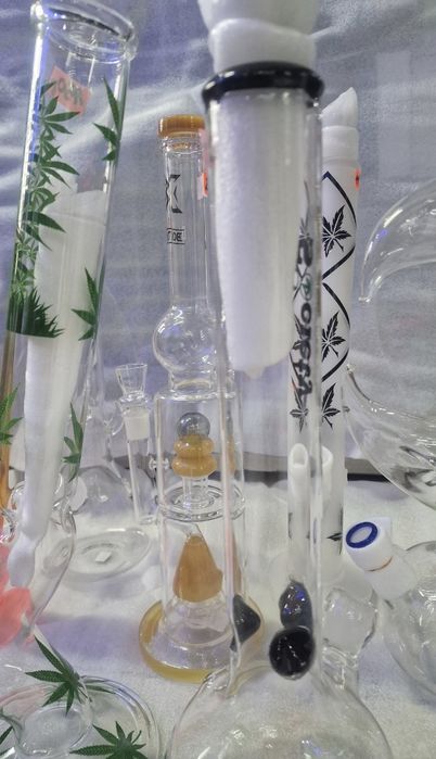 Bongo szklane ze szlifem, lufki, cybuchy, bletki, sitka_STRUMIEŃ