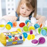Klocki jajka edukacyjne 6szt. do nauki kształtów i kolorów Montessori
