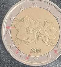 Moneta 2 euro 2001 Finlandia błęd stempla destrukt