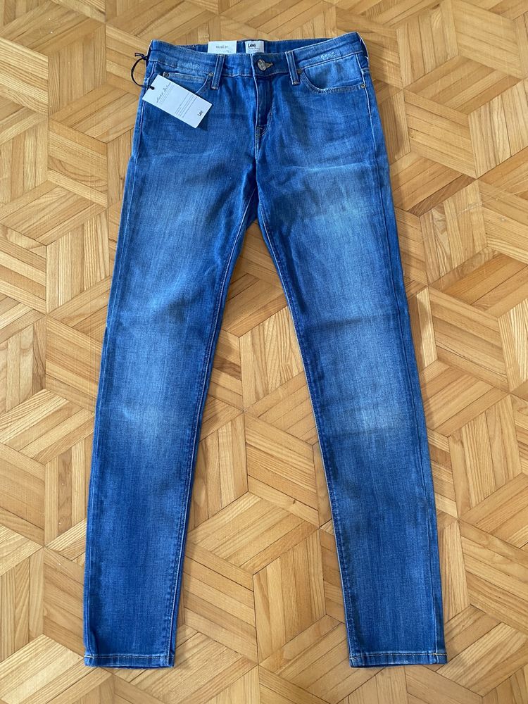 Spodnie rurki jeansowe Lee W28 L33 damskie jasne
