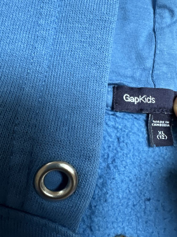 GAP r. 146 bluza z kapturem niebieska kangurka