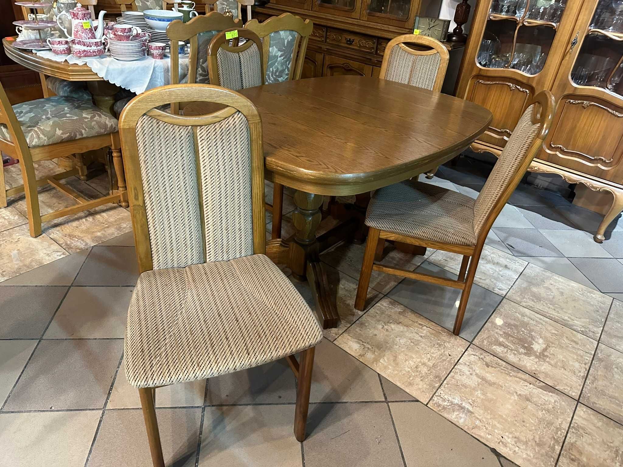 Stylowy komplet Stół owalny + krzesła z Niemiec DOWÓZ DO DOMU