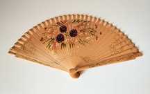 Wachlarz flamenco drewniany wachlarzyk w kwiaty vintage retro