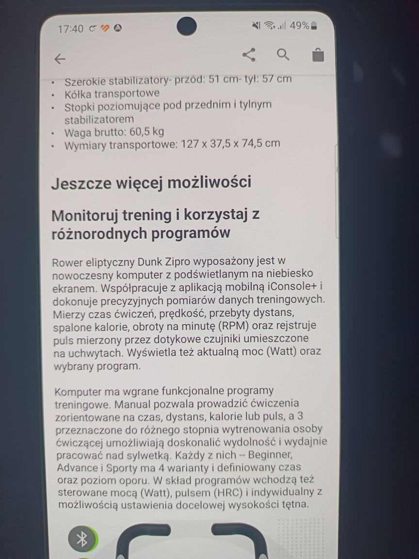 Trenażer orbitrek eliptyczny Zipro