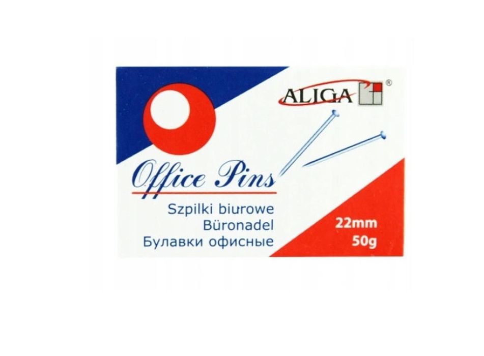 Szpilki biurowe 22 mm ( 50 gram ). ALIGA