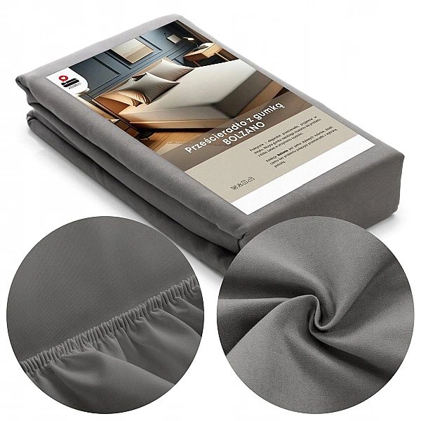 Prześcieradło z Gumką Bolzano Jednolite Bawełniane Gładkie 200x220