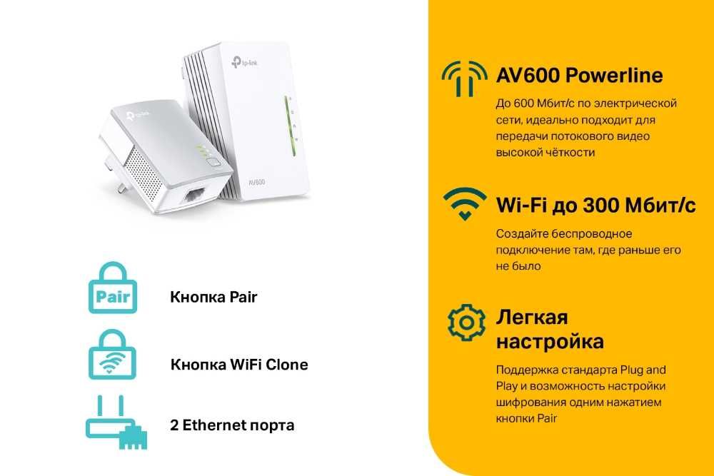 Новый Wi Fi комплект адаптеров Powerline AV600 Tp link TL-WPA4220 v5