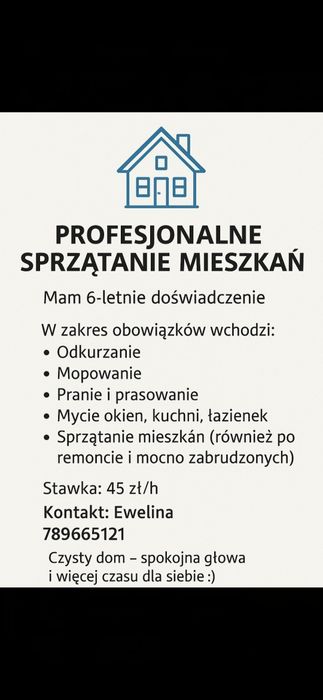Sprzątanie mieszkań, domów