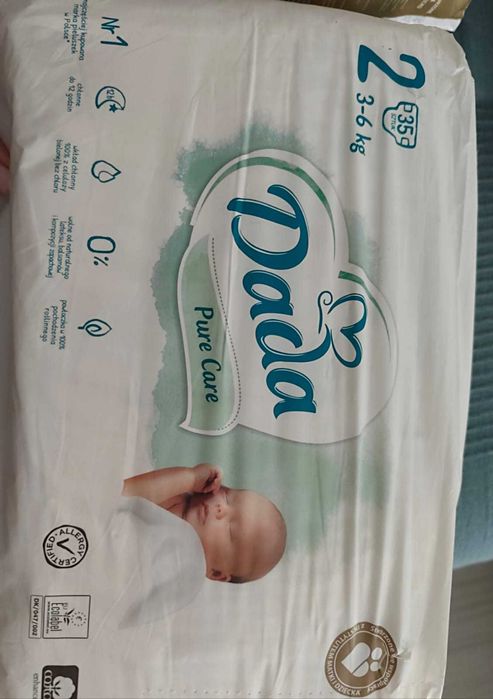 Pieluszki Dada Pure Care 2 (3-6 kg) nowe 35 sztuk