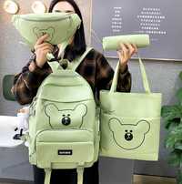 Набор 4в1 школьный рюкзак, шоппер, пенал, поясная сумка для девочки .