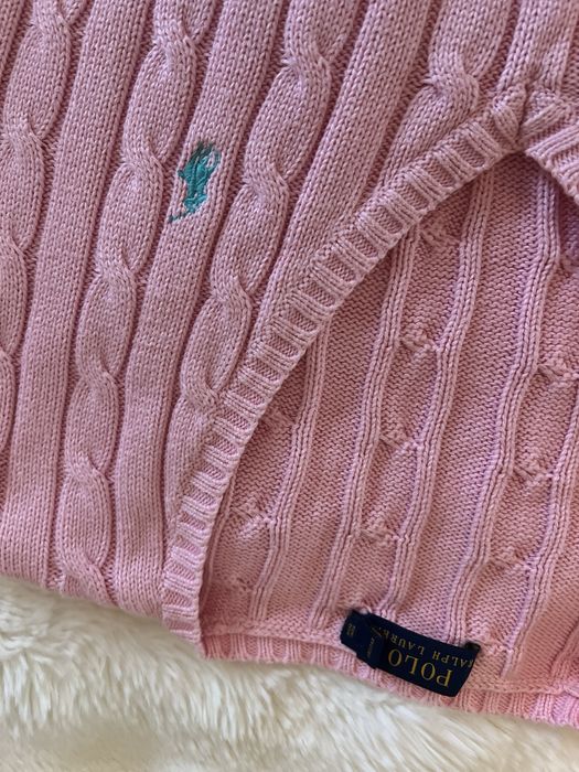 Ralph Lauren sweterek rozm L w serek pudrowy róż 100% bawełna