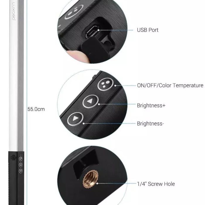 Портативна лампа LUXCEO Q508A RGB акумулятор 2600 mAh