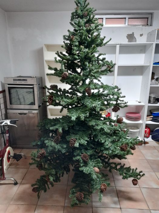 Arvore de natal sitetico com pinhas naturais 2 metros