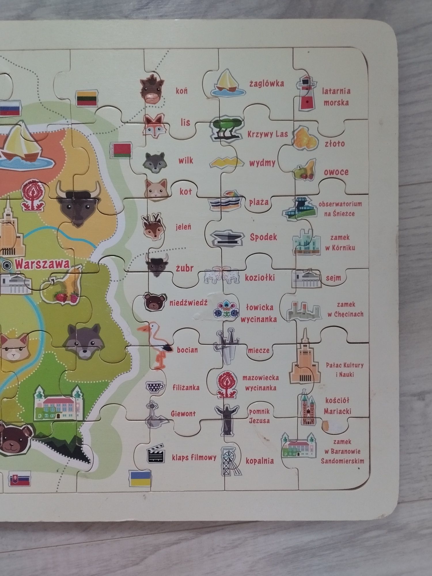 Puzzle drewniane Mapa Polski format A3