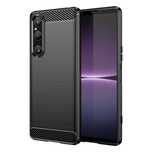 Carbon Etui Sony Xperia 1 V elastyczny silikonowy karbonowy czarne