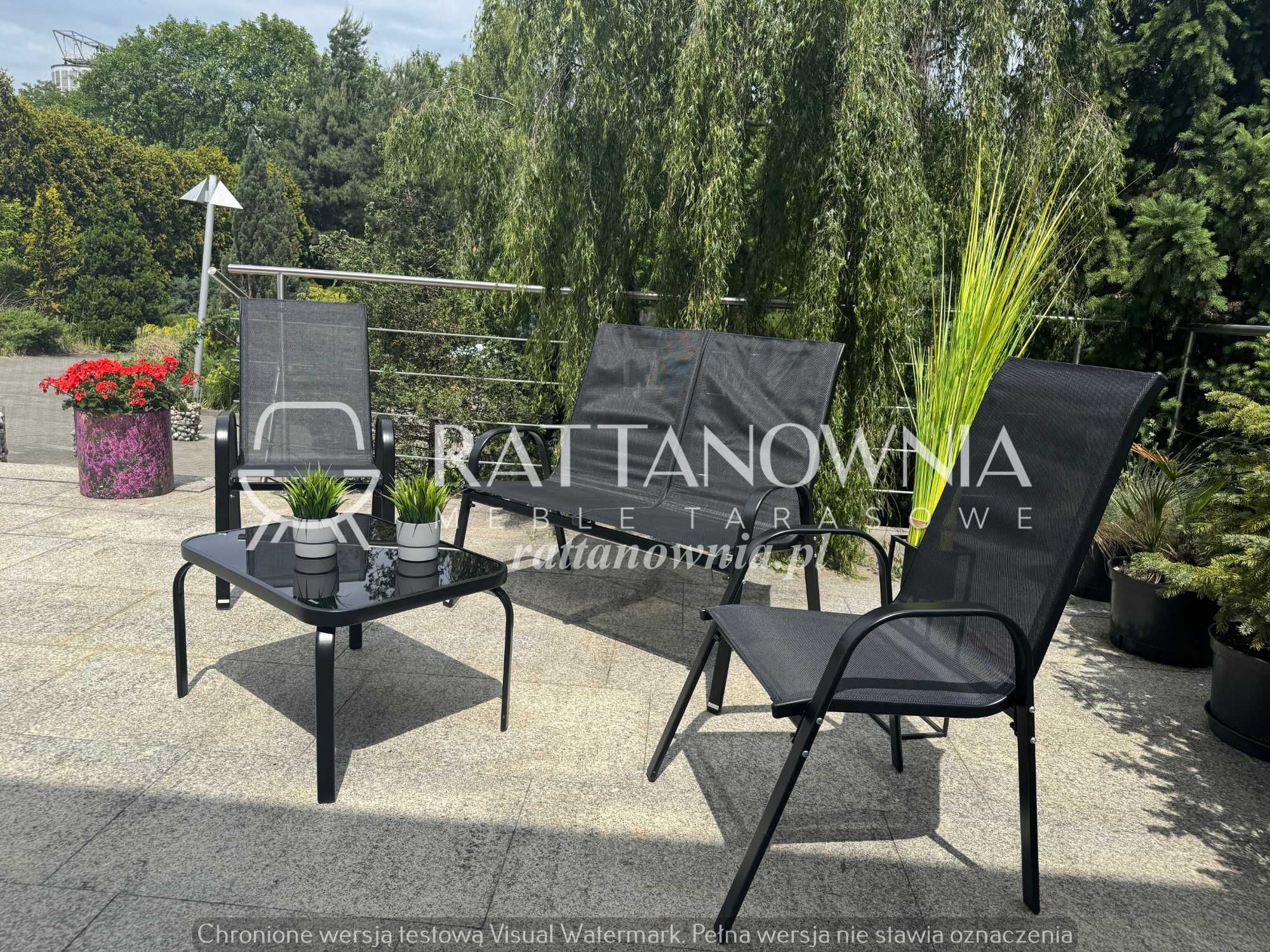 OUTLET! Zestaw Mebli Ogrodowych Dla 4 Osób Nowoczesny Zestaw Tarasowy