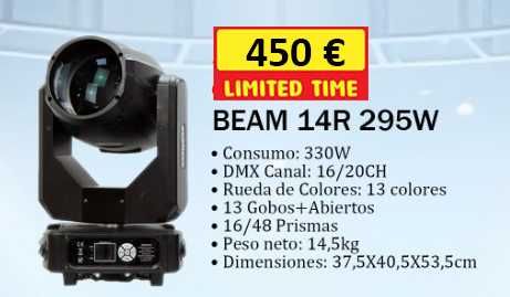 Beam 14R 7R Wash LED Flash Strob novos com garantia,