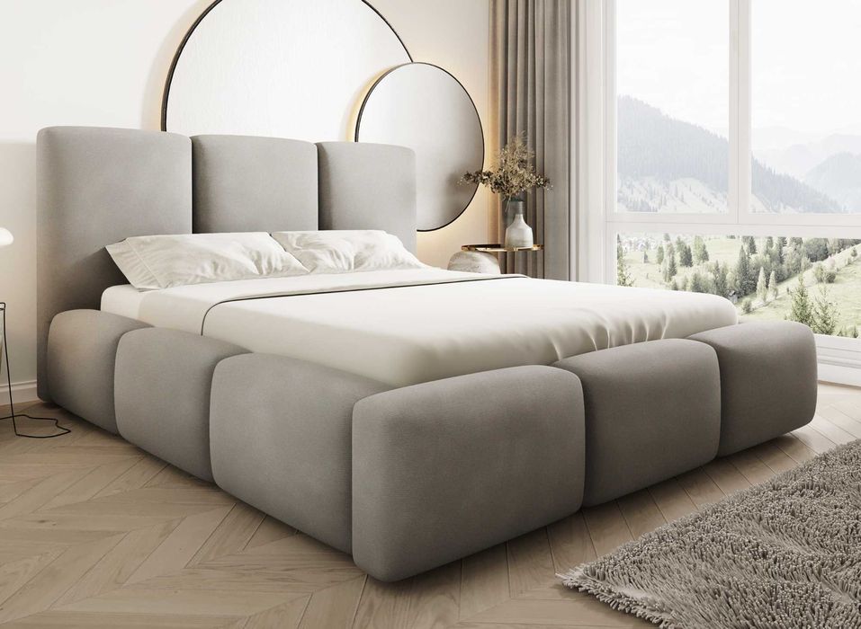 Nowoczesne Łóżko Tapicerowane Bubble Miękkie Zagłowie Producent