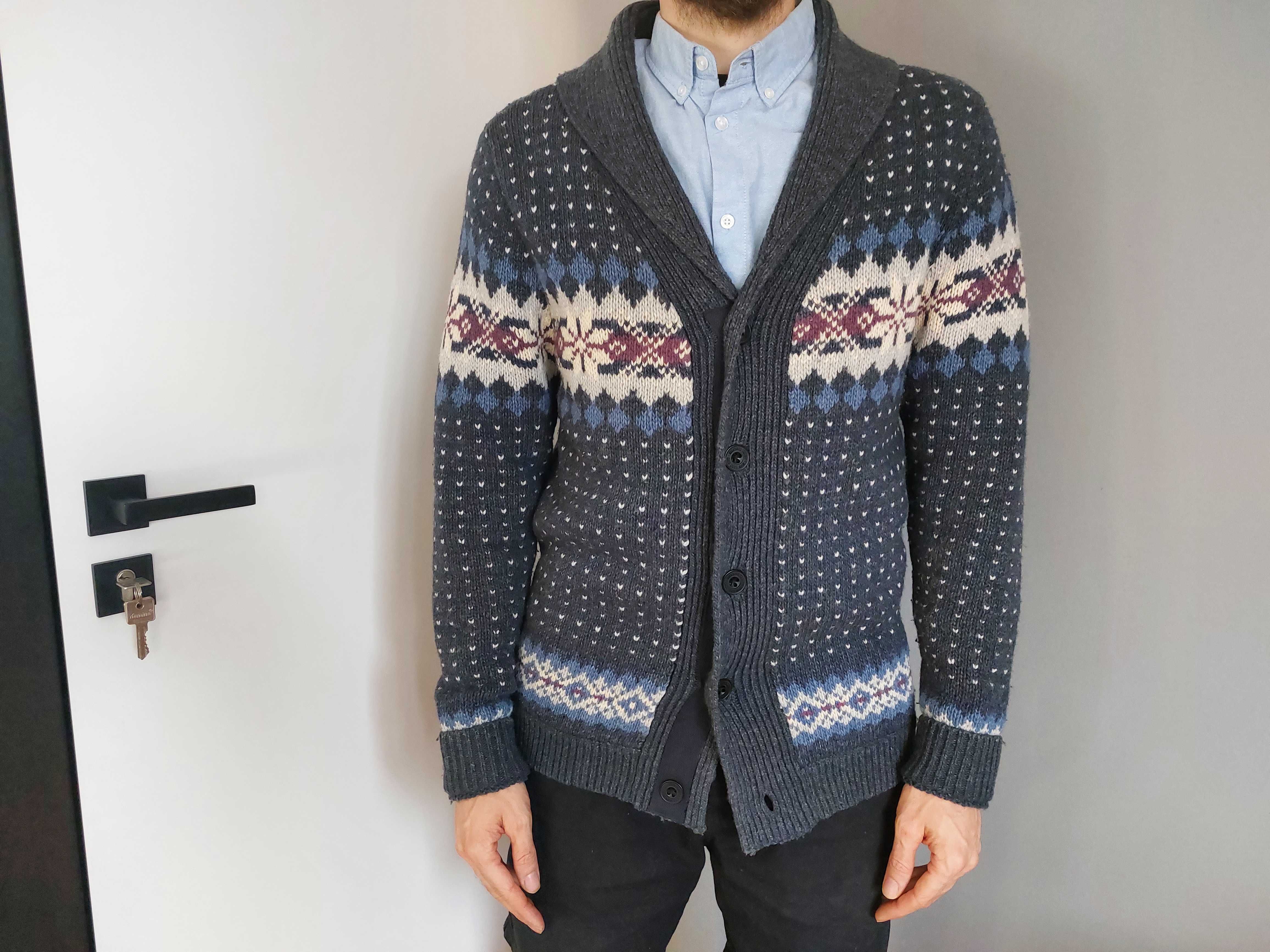 sweter wełniany, rozpinany męski Tommy Hilfiger Denim, L