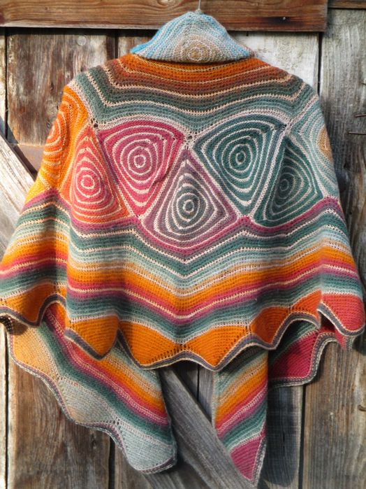 Hand made. Шаль шерстяная  " Зигзаг"