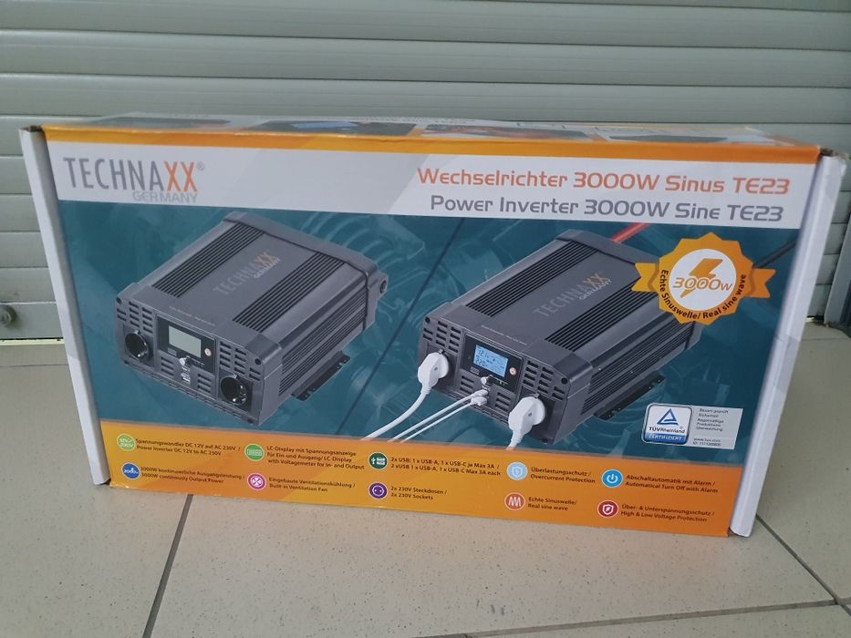 инвертор 3 Квт Technaxx TE23 с ЖК-дисплеем, Чистый синус. Германия.