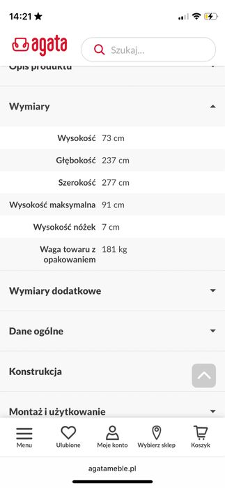 Narożnik MAROLA ( Agata meble) rozkladany - kolor musztardowy