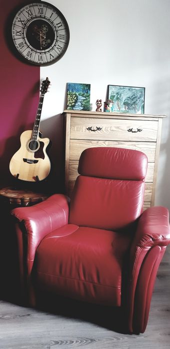 Włoski fotel skórzany Gala Collezione rozkładany wypoczynkowy