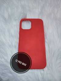 Plecki Etui Case Silikonowe Obudowa Czerwony Case do iphone 12 Pro Max