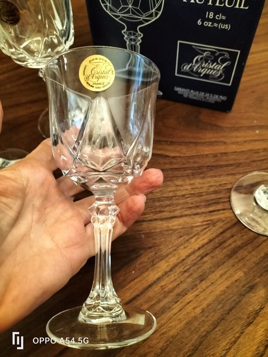 Cristal D' Arques conjunto de 4 copos pé alto em caixa