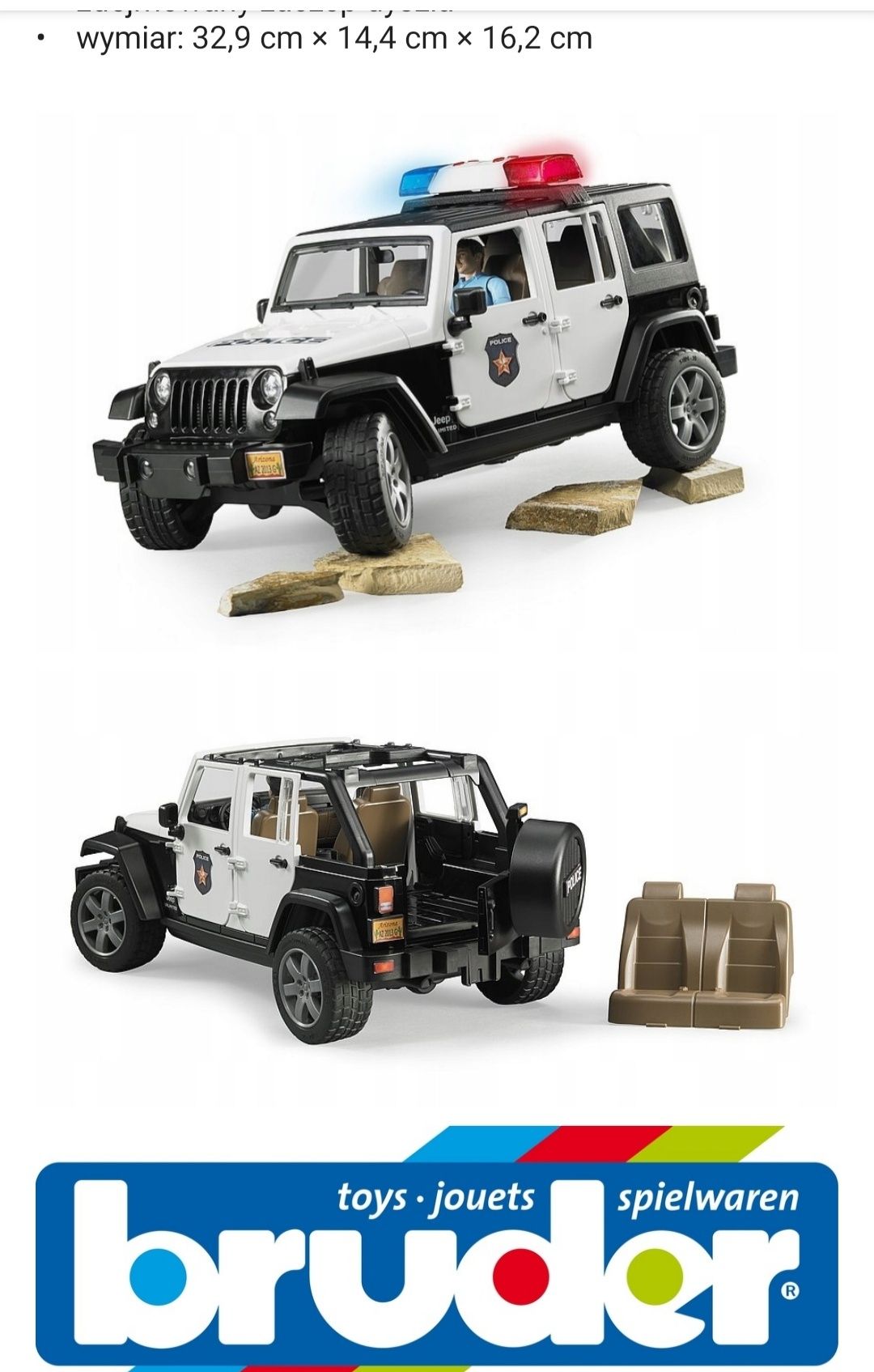 BRUDER 02526 Jeep Wrangler policyjny USA