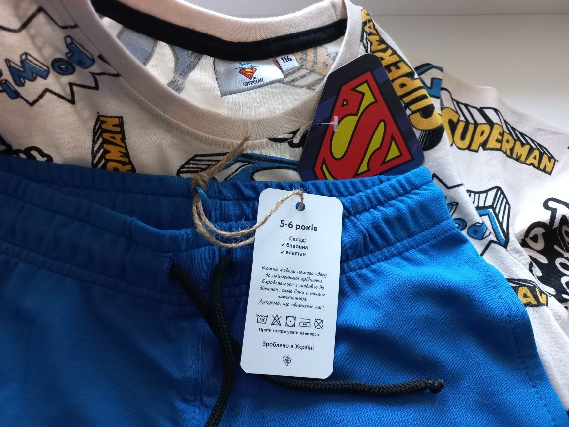 Новий комплект футболка супермен і шорти next 5 6 116 superman