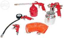 Kit ar comprido pneumático c/ 5 peças, pistola de soprar, de pintura,