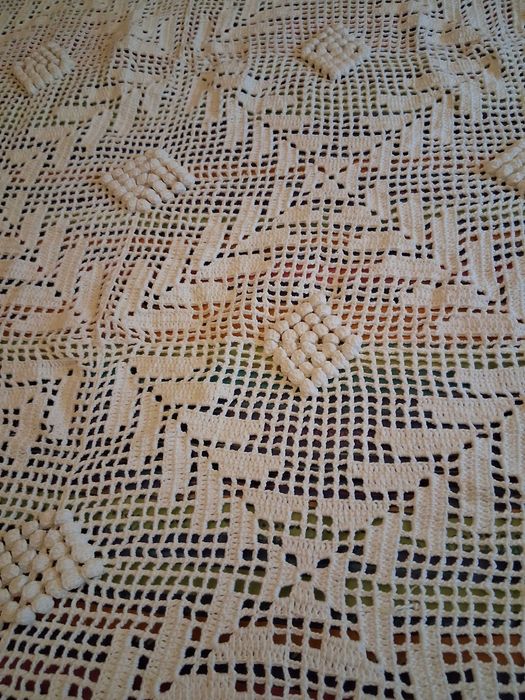 Colcha em renda, branca