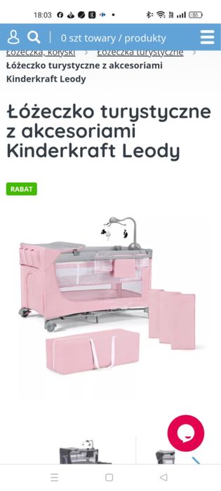 Lóżeczko turystyczne z przewijakiem