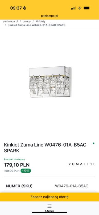 Zumaline kryształkowy kinkiet ledowy delikatne światło nowy! Srebrny