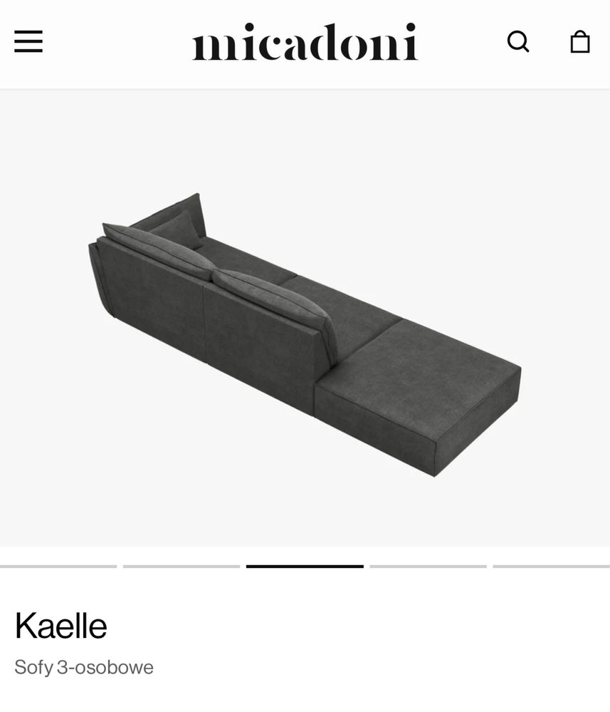 Micadoni Sofa Kaelle szary szenil nowa