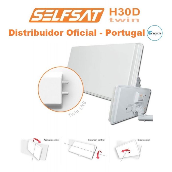 Antena Parabólica Plana Twin SELFSAT H30D2 (2x LNB)