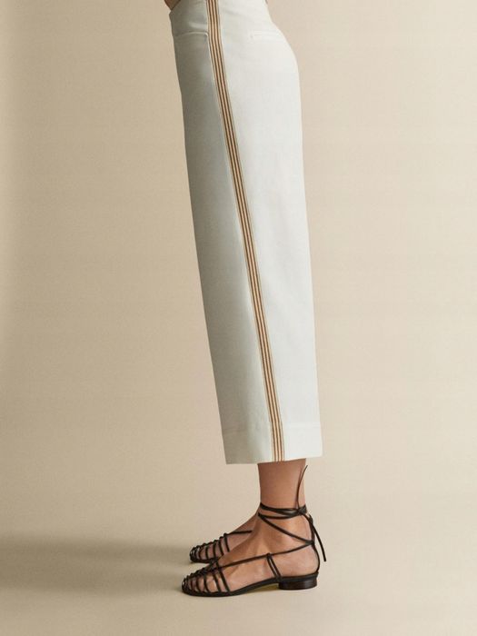 укорочені брюки, кюлоти з льону та бавовни massimo dutti, оригінал