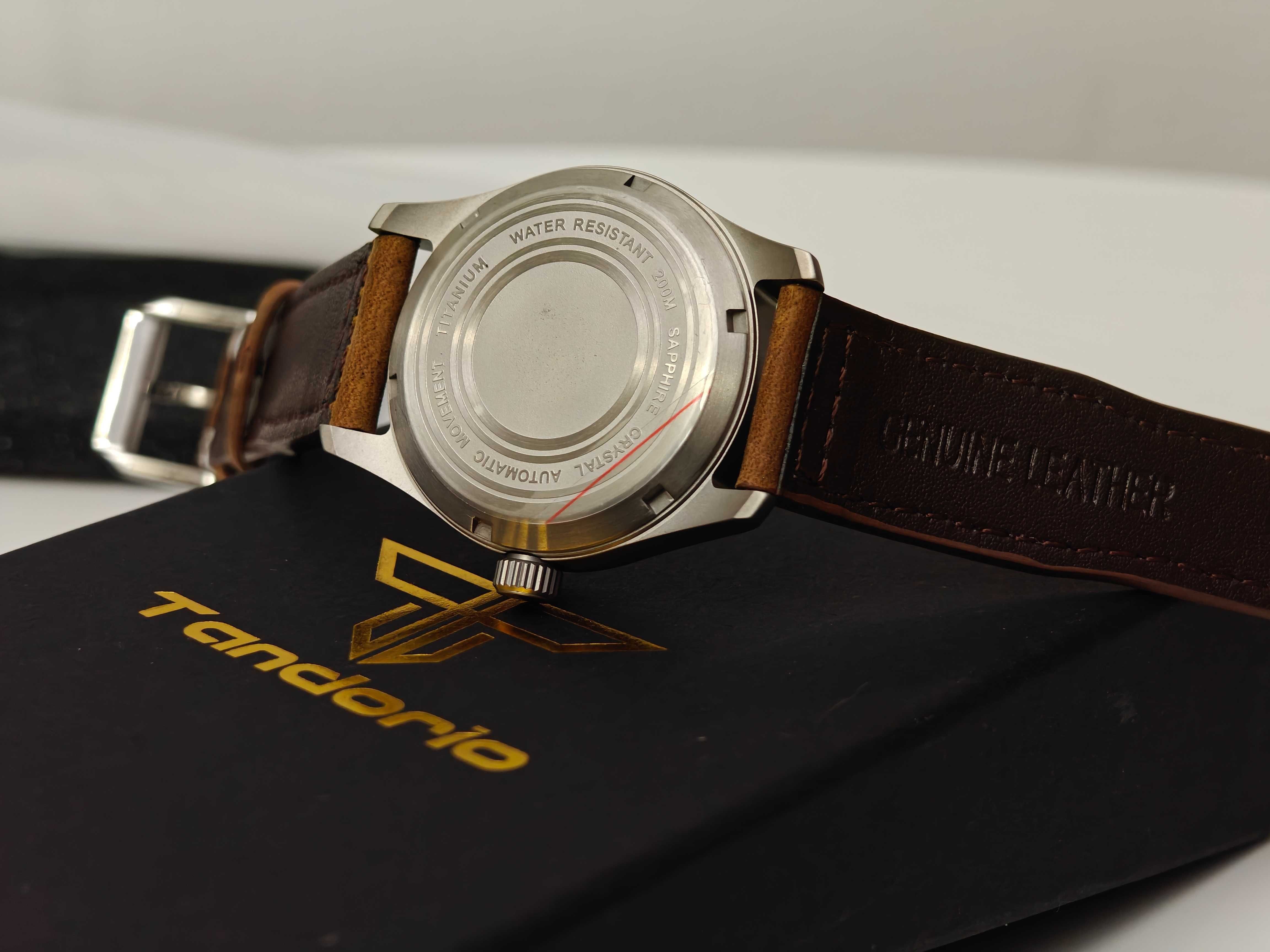NOWY zegarek pilot tytan 200m szafir Tandorio Seiko NH35A Steeldive