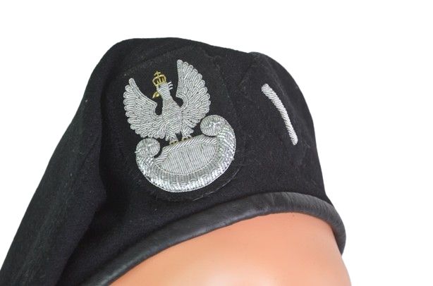 beret wojskowy z bajorkiem czarny 418/mon rozmiar 54