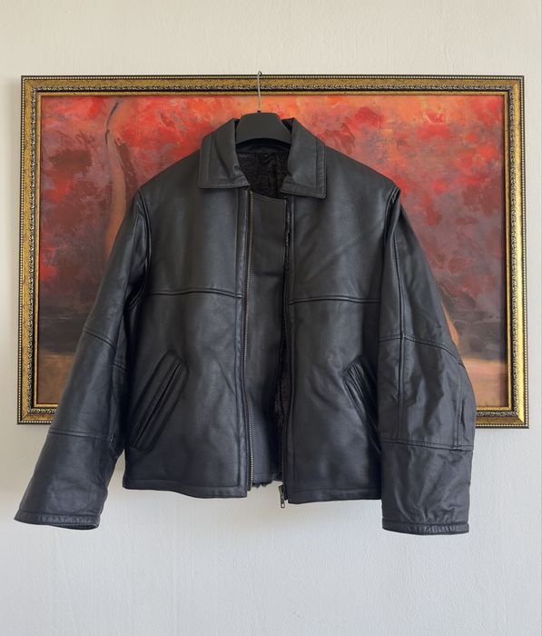 Зимняя кожаная куртка с мехом Размер М